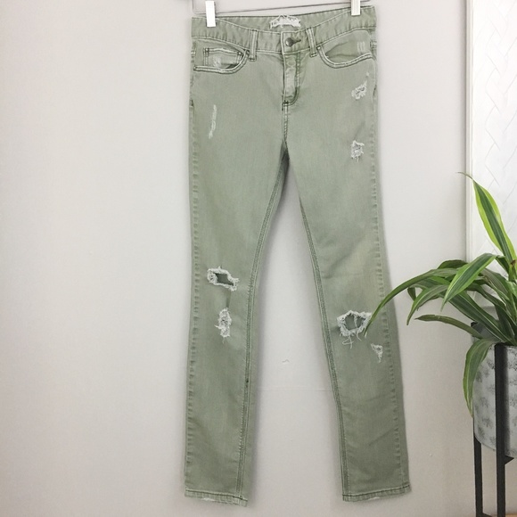 sage green skinny jeans